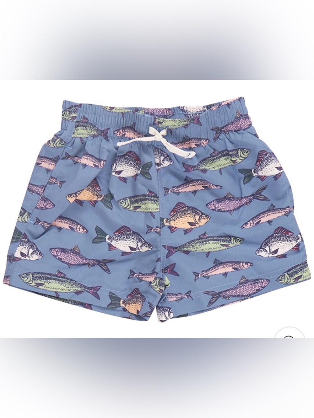 Pink Chicken BOYS SWIM TRUNK, BLUESTONE MULTI FISHIES, 5T